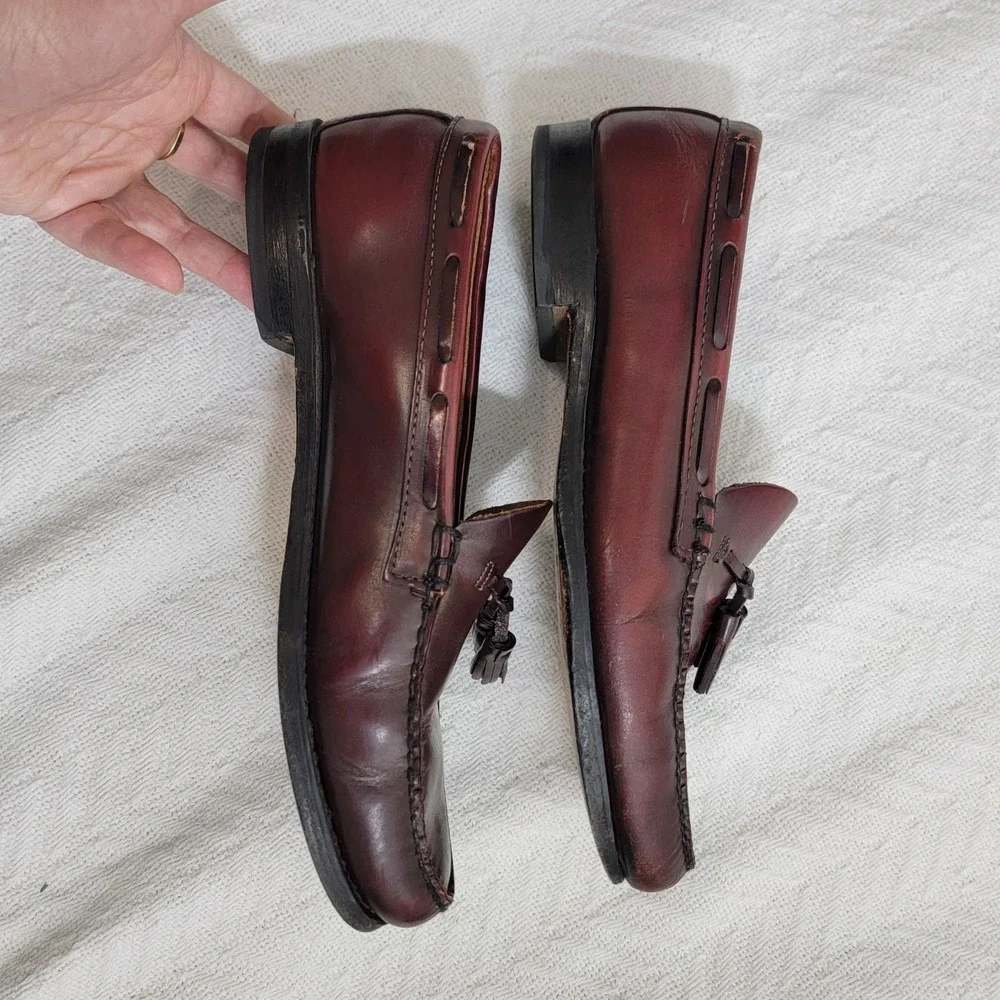 G.H. Bass‎ & Co Weejuns Layton Tassel Loafers Kiltie Burgundy Sz 10.5 E Made USA